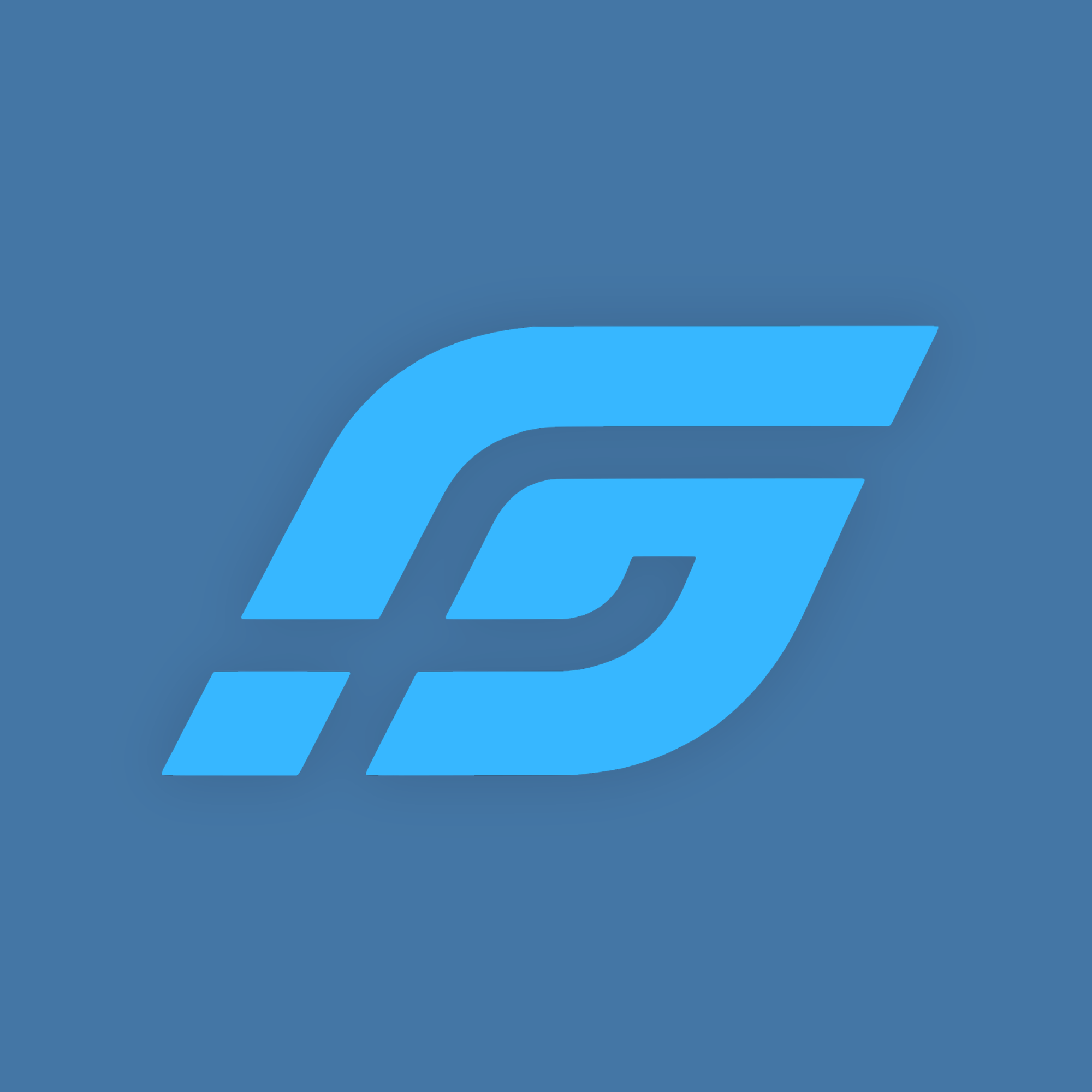 GlassFlow mark: a G on a blue field